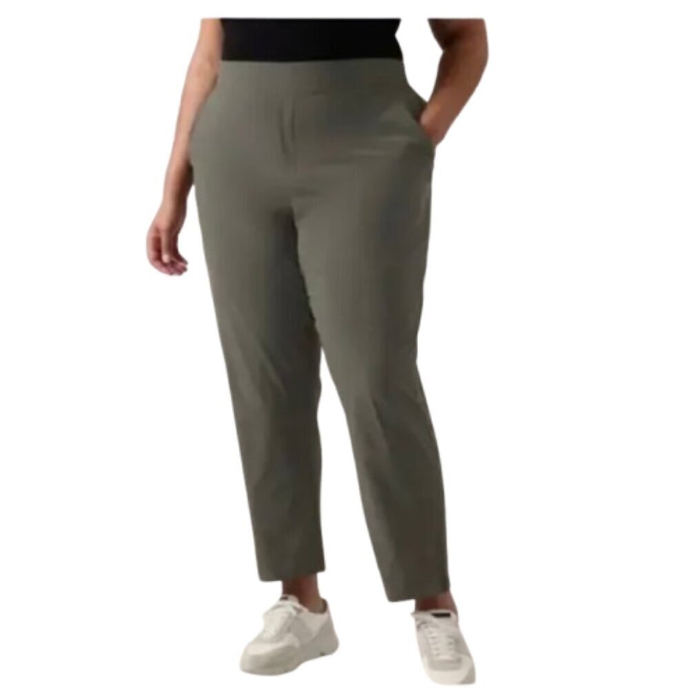 Women's Plus 16T Athleta Brooklyn Ankle Pants Olive Army Green